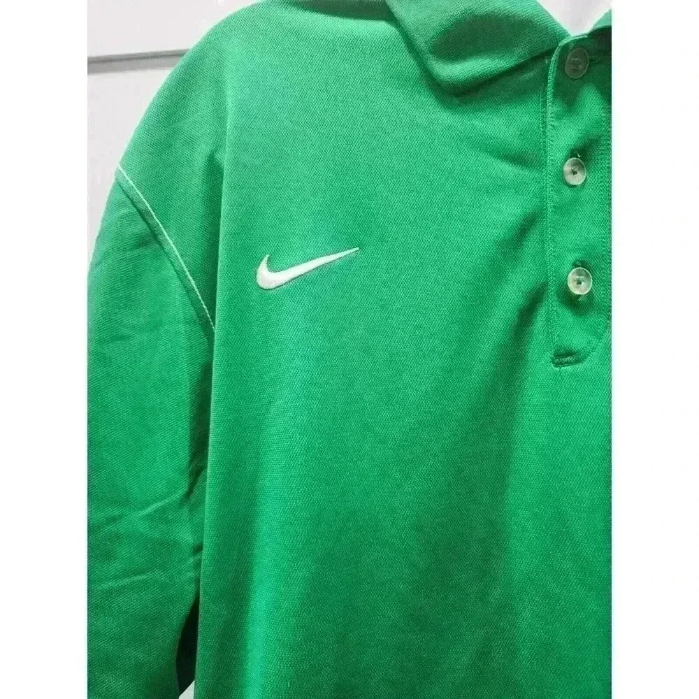Nike Golf Dri-Fit Shirt Mens Large Green Short Sleeve Polo Polyester - Picture 3 of 8